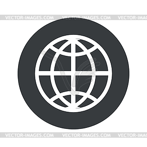 Monochrome round globe icon - vector image