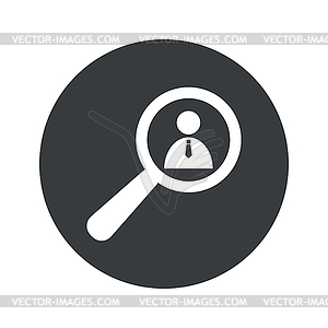 Monochrome round user details icon - vector image