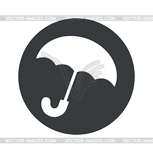 Monochrome round umbrella icon - vector image