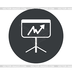 Monochrome round graphic presentation icon - vector clip art