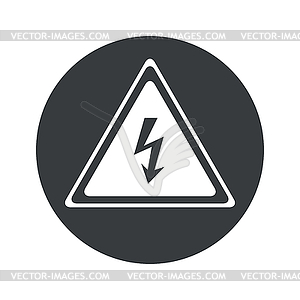 Monochrome round high voltage icon - vector clip art