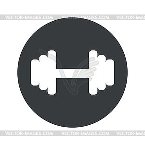 Monochrome round barbell icon - vector image