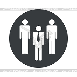 Monochrome round work team icon - vector image