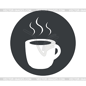 Monochrome round hot drink icon - vector EPS clipart