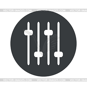 Monochrome round faders icon - vector image