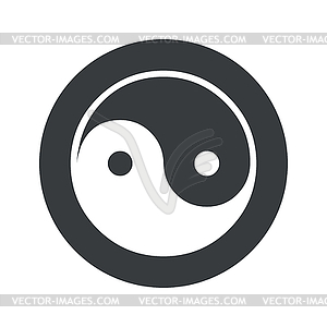 Monochrome round ying yang icon - vector clipart