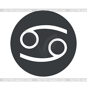 Monochrome round Cancer icon - vector clipart