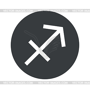 Monochrome round Sagittarius icon - vector clip art