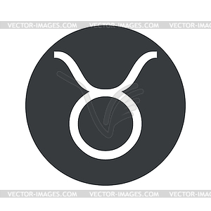 Monochrome round Taurus icon - vector clipart