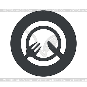 Monochrome round tableware icon - stock vector clipart