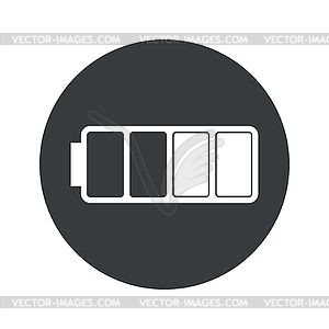 Monochrome round half battery icon - vector image