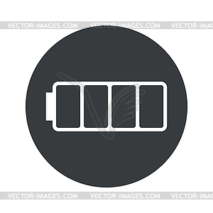 Monochrome round empty battery icon - vector clip art