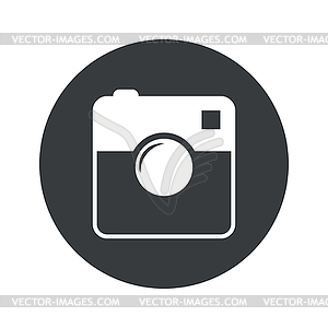 Monochrome round square camera icon - vector image