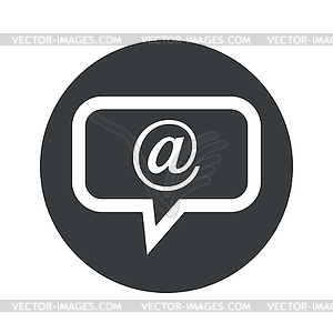 Monochrome round mail message icon - vector EPS clipart