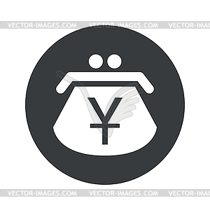 Monochrome round yen purse icon - stock vector clipart