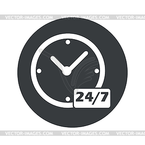 Monochrome round overnight daily icon - vector image