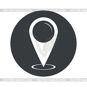 Monochrome round area pointer icon - vector image