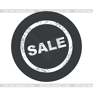 Monochrome round SALE sign icon - vector image