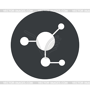 Monochrome round molecule icon - royalty-free vector image