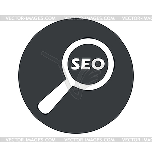 Монохромный круглый SEO Поиск иконок - изображение в векторном виде