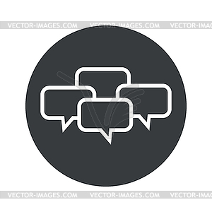 Monochrome round chat conference icon - vector image