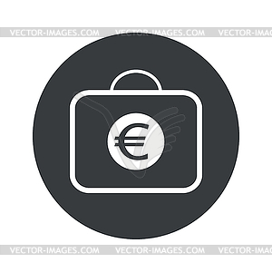 Монохромный круглый значок евро мешок - векторный клипарт Royalty-Free