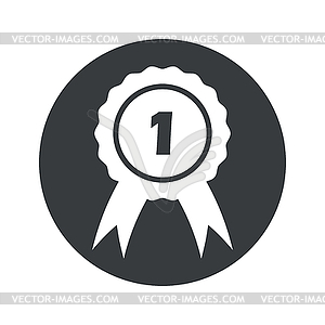 Monochrome round 1st place icon - vector clipart