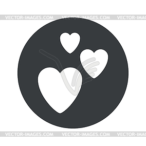Монохромный круглый значок любовь - рисунок в векторе