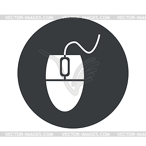 Monochrome round mouse controller icon - vector clip art