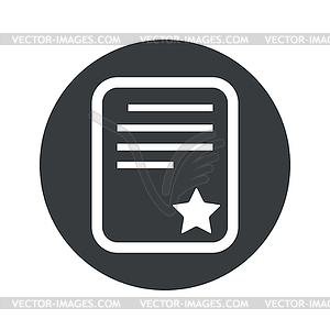 Monochrome round best document icon - stock vector clipart