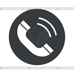 Monochrome round calling icon - vector image