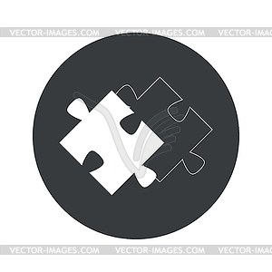 Monochrome round matching puzzle icon - vector clipart