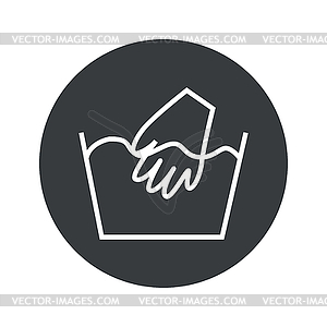 Monochrome round hand wash icon - vector image