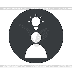 Monochrome round idea icon  - vector clipart