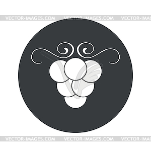 Monochrome round grape icon - vector clipart
