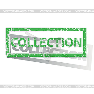 Зеленый изложил коллекцию марок - клипарт Royalty-Free