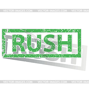 Зеленый изложил RUSH печать - клипарт в векторном формате