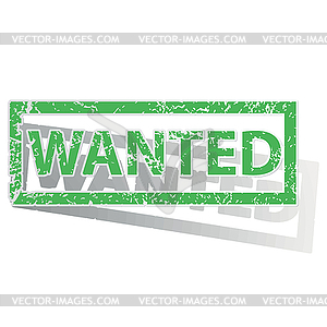 Green outlined WANTED stamp - vector clipart / vector image