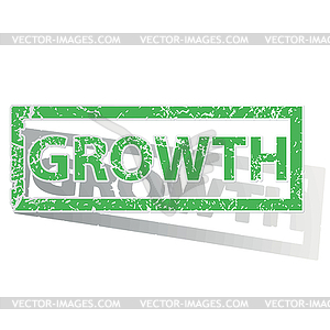 Green outlined GROWTH stamp - vector clip art