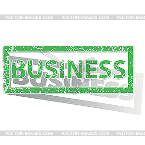 Green outlined BUSINESS stamp - vector image