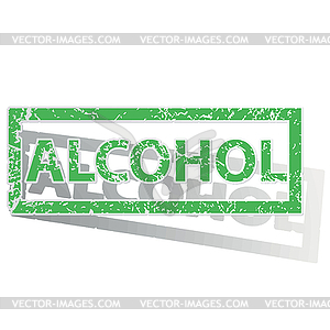 Green outlined ALCOHOL stamp - royalty-free vector clipart