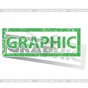 Green outlined GRAPHIC stamp - vector image