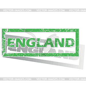 Green outlined England stamp - stock vector clipart