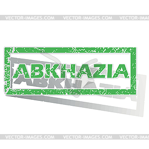 Green outlined Abkhazia stamp - vector clip art