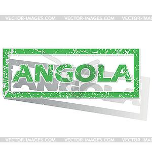 Green outlined Angola stamp - vector image