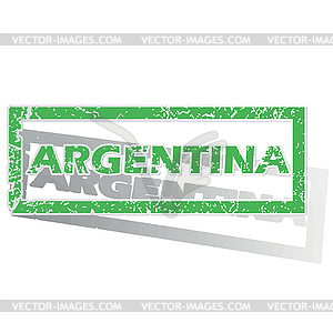 Green outlined Argentina stamp - vector clip art