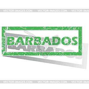 Зеленый изложил Барбадос печать - цветной векторный клипарт