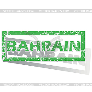 Green outlined Bahrain stamp - vector clip art