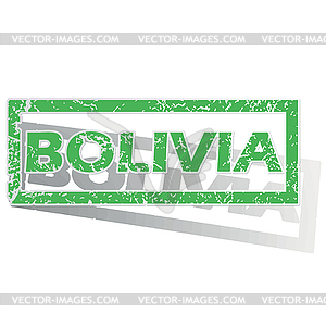 Green outlined Bolivia stamp - vector clip art