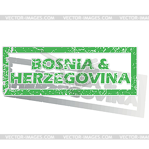 Outlined Bosnia and Herzegovina stamp - royalty-free vector clipart